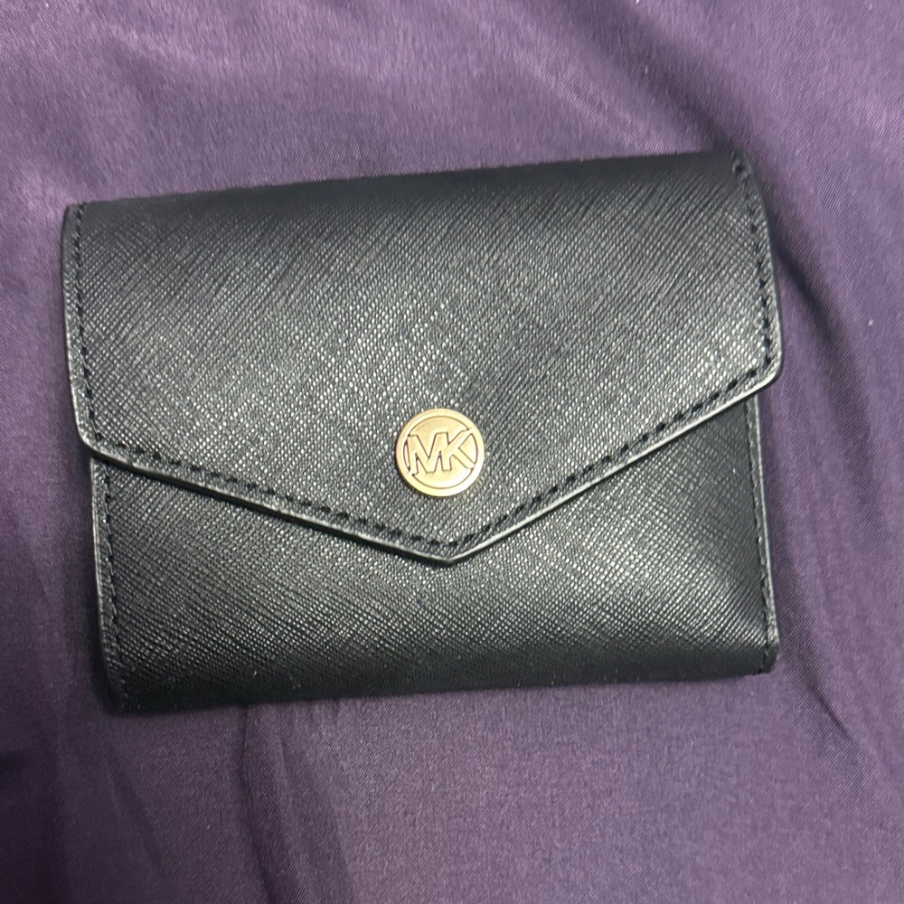 Michael Kors Black Wallet with Gold Logo